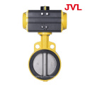 forged Pneumatic Soft seal worm gear butterfly valve